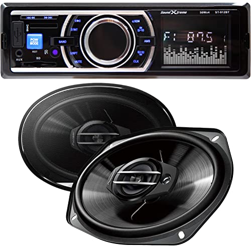 SoundXtreme ST-912 200W Single Din Digital Media Player Stereo Receiver with Bluetooth/USB/FM / MP3 with Detachable Face with 2X Pioneer 6x9 400W Car Speaker (Pair) Bundle SoundXtreme ST-912 200W Single Din Digital Media Player Stereo Receiver with Bluetooth/USB/FM / MP3 with Detachable Face with 2X Pioneer 6x9 400W Car Speaker (Pair) Bundle